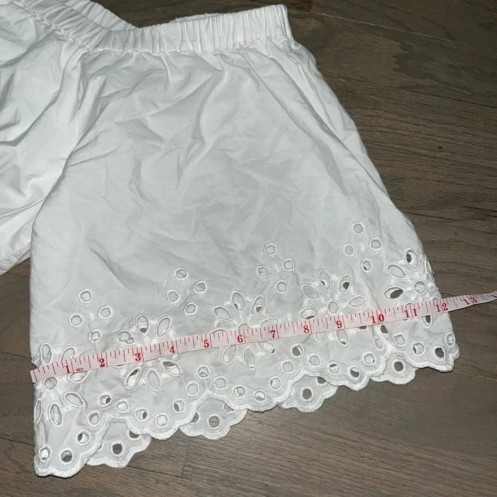 Vineyard Vines Eyelet Top Size XS White Lined Peasant Boho Summer Vacation - Picture 9 of 9